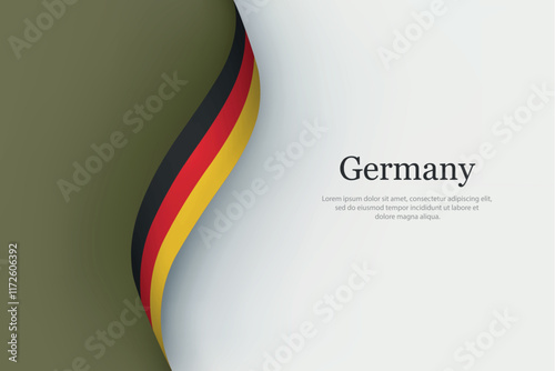 Germany flag on Waving ribbon