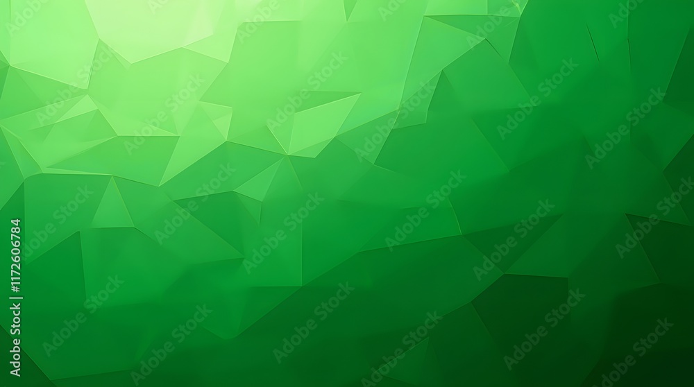 Fototapeta premium Vibrant Green Polygonal Abstract Background. Shades of green create a captivating, textured visual experience.