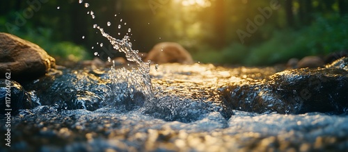 Golden Hour River: Nature's Serenity in Motion