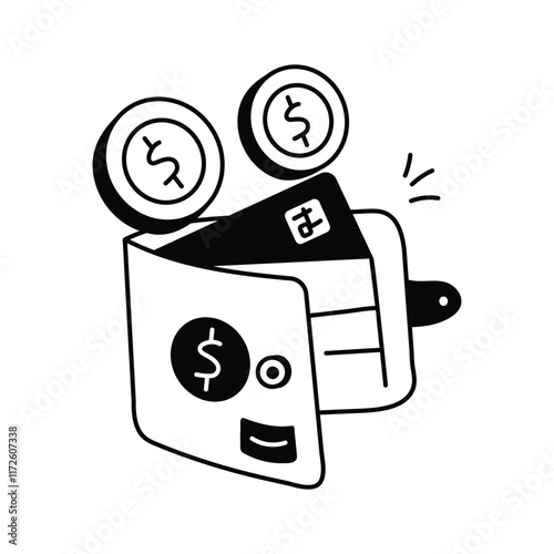 Digital wallet icon for storing payment methods and making transactions