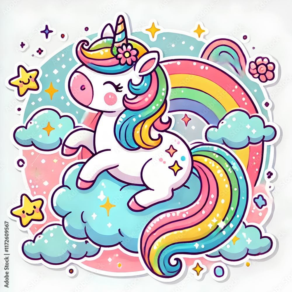 Fototapeta premium Magical Unicorn Generative AI