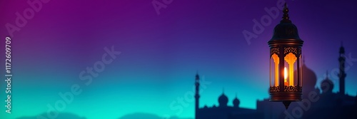 Ramadan Lantern decoration panorama  background