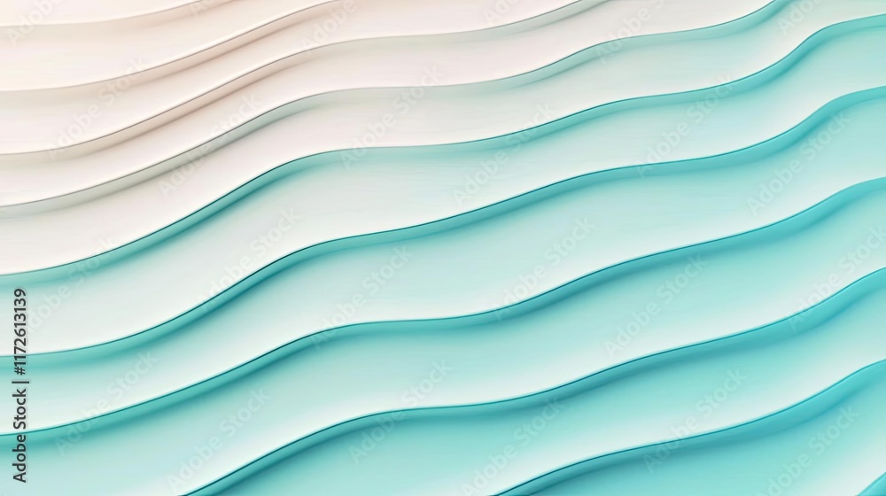 Obraz premium Waves abstract background idea. Abstract background featuring smooth, wavy patterns in soft colors creating a tranquil effect.