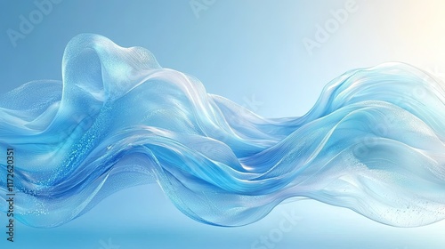 Wallpaper Mural A flowing abstract design in soft blue tones, evoking tranquility and fluidity. Torontodigital.ca