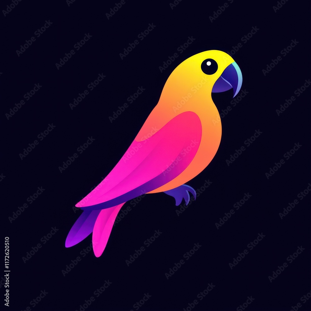 Obraz premium Vibrant Gradient Parrot Bird Design Illustration