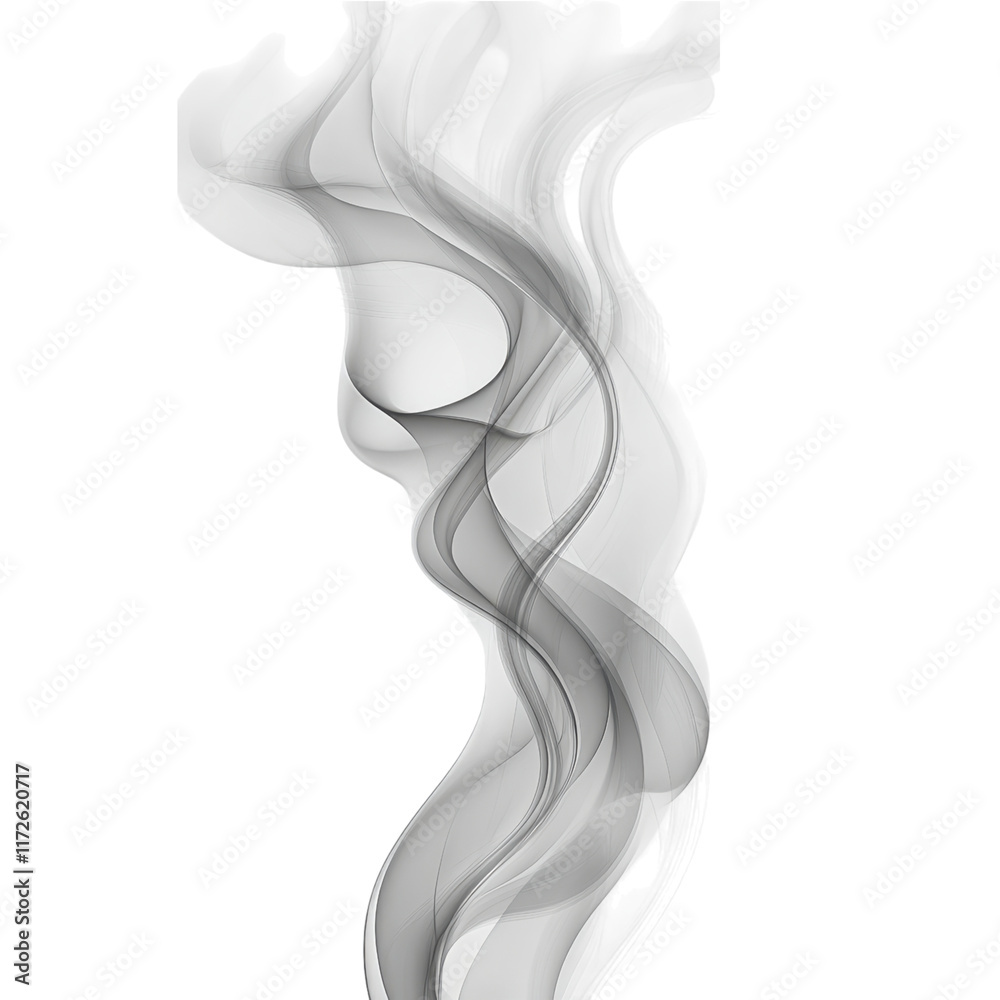 Ethereal White Smoke on Minimalist Canvas, Soft wisps of smoke contrast against a pure white backdrop, creating a serene and tranquil atmosphere Ethereal White Smoke on Minimalist Canvas, Soft wisps of smoke contrast against a pure white backdrop, creating a serene and tranquil atmosphere
