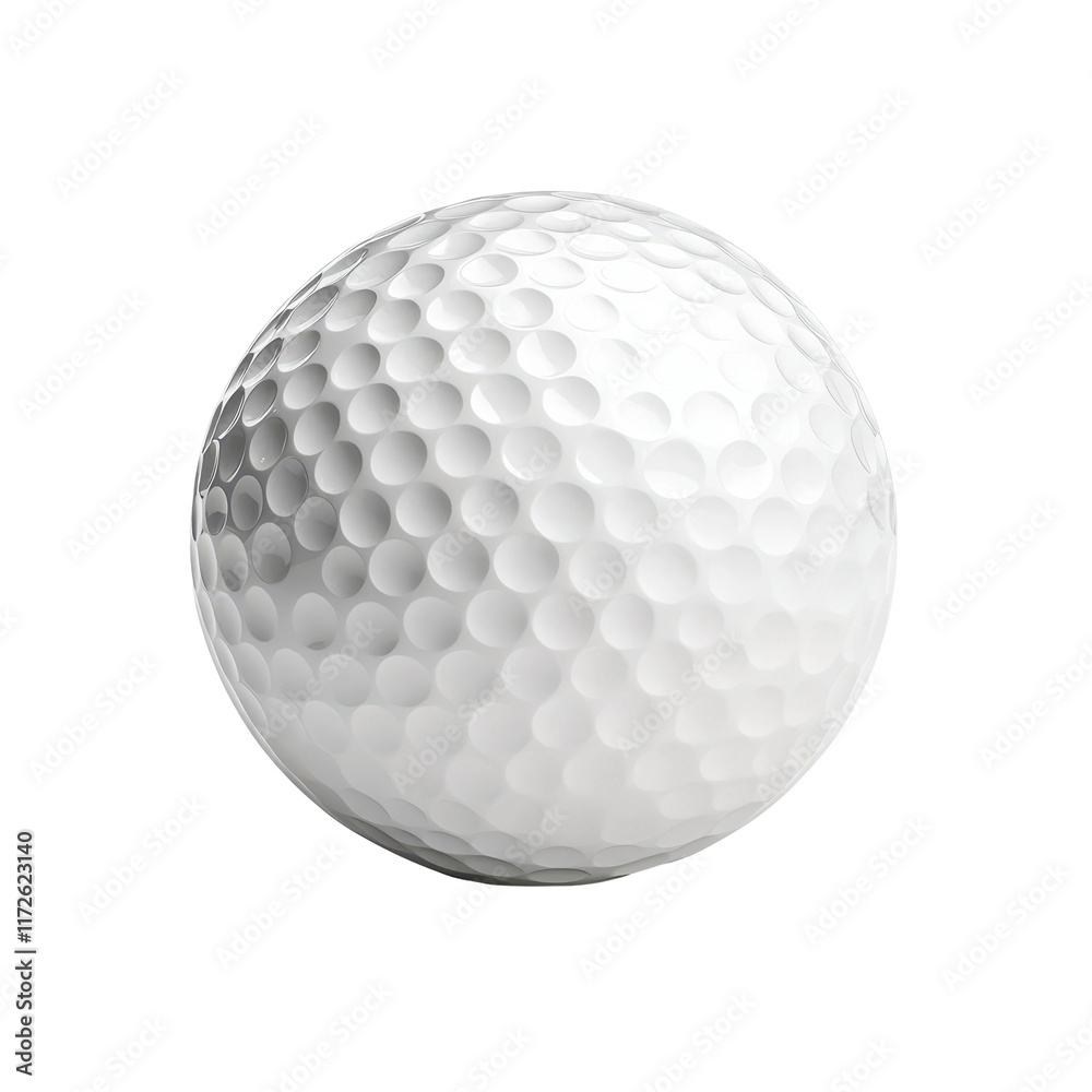 White Smooth Golf Ball with Dimpled Texture White Smooth Golf Ball with Dimpled Texture
