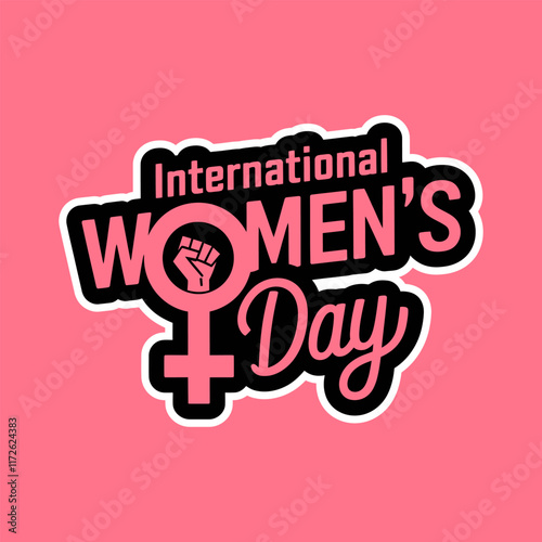 Bold And Stylized Typography Design With Celebrating International Women's Day.