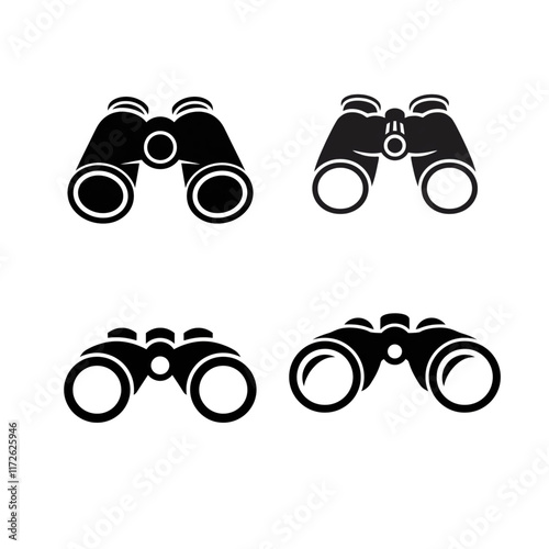 set of binoculars icon isolated on white background 