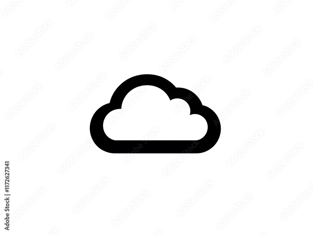 Isolated Minimalistic Dark Black Cloud Weather Sky Icon Logo Symbol Isolated Minimalistic Dark Black Cloud Weather Sky Icon Logo Symbol