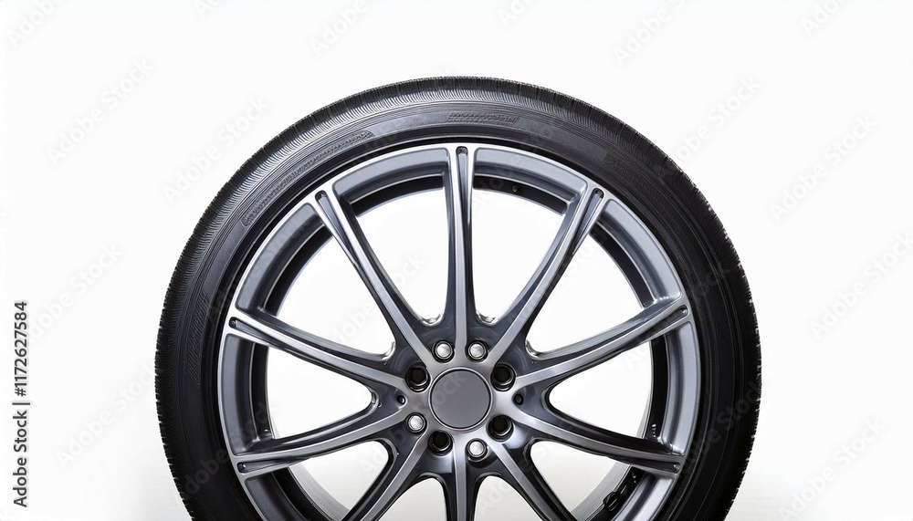 Fototapeta premium car wheel isolated on white