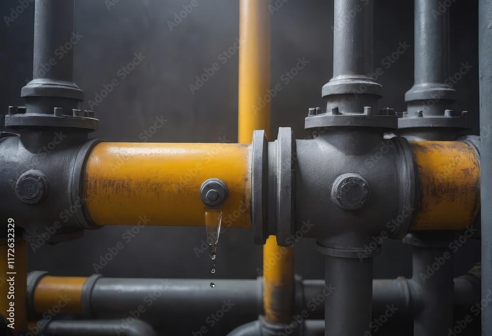 A black pipe featuring a pressure gauge that is visibly attached to it A black pipe featuring a pressure gauge that is visibly attached to it