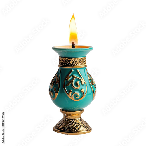 Wallpaper Mural Ornamental Turquoise and Gold Candle Holder Torontodigital.ca