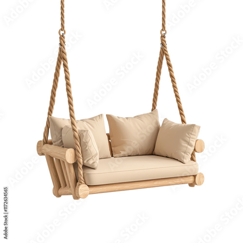 Cozy Beige Daybed Swing for Relaxation and Comfort