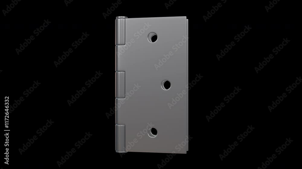 3D Door Hinge Rotating on a Transparent Background. Seamless Loop. 4K 3D Door Hinge Rotating on a Transparent Background. Seamless Loop. 4K