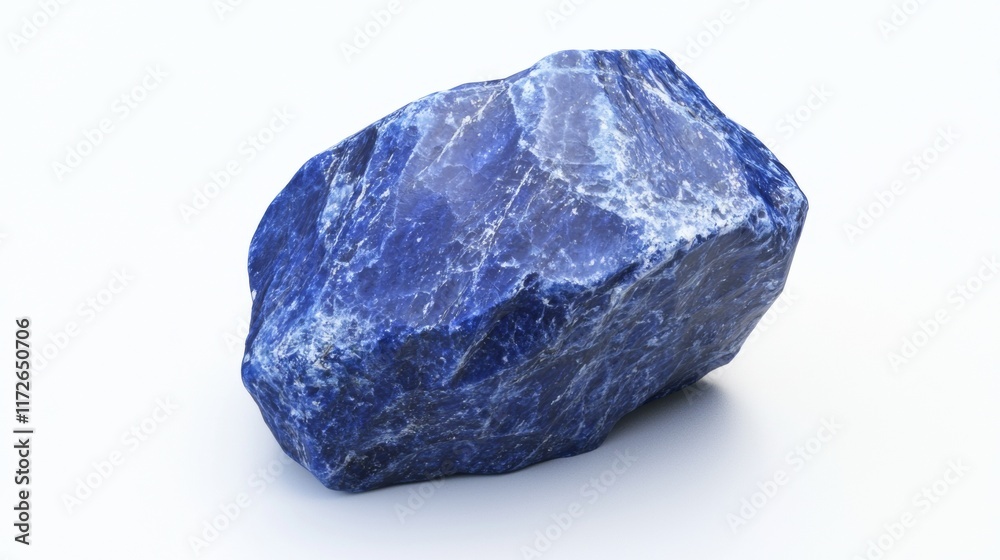 Lapis lazuli stone showcasing deep blue hue and unique texture in a simple background Lapis lazuli stone showcasing deep blue hue and unique texture in a simple background