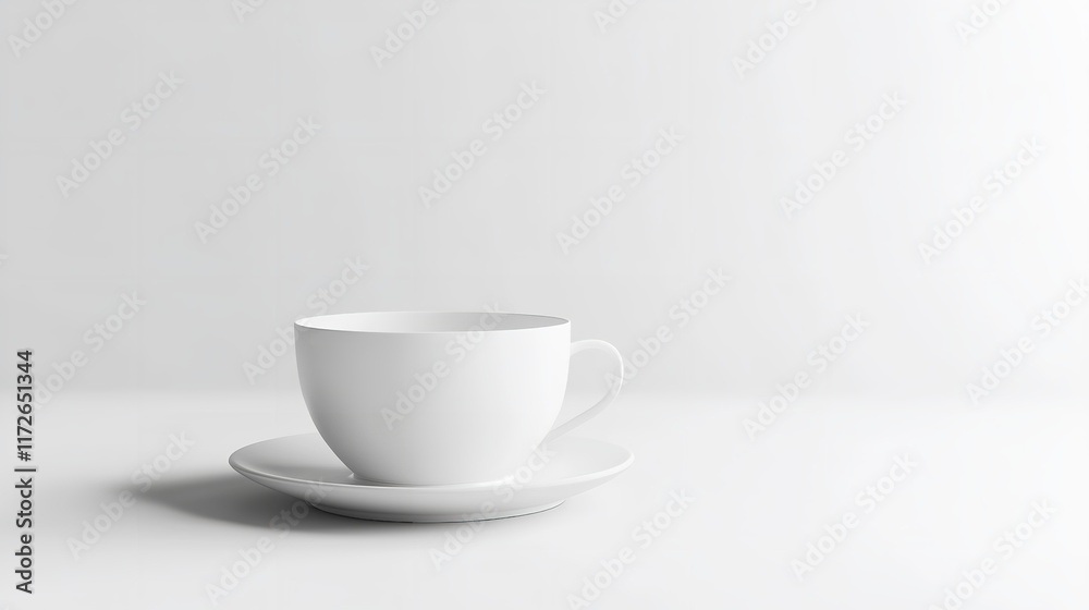 White Cup of Coffee on a White Background for Logo Design White Cup of Coffee on a White Background for Logo Design