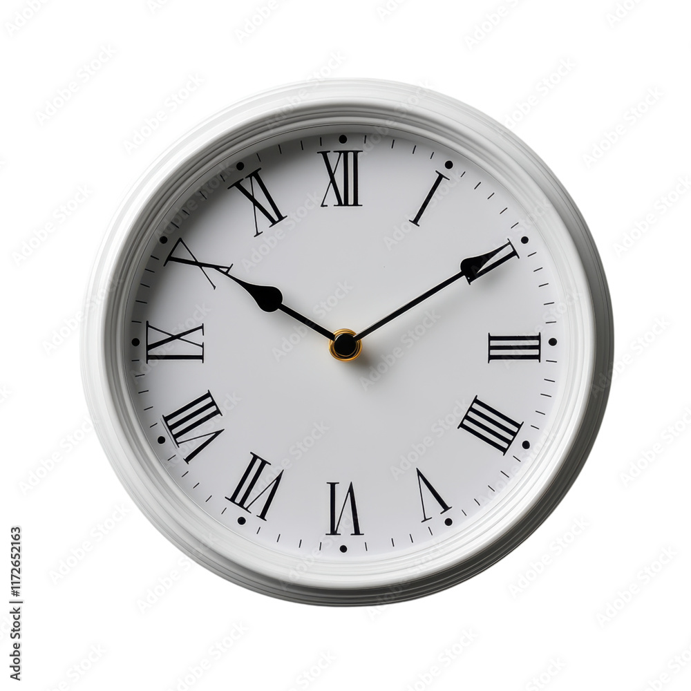 Minimalist clock design, sleek white backdrop, modern aesthetic, clean lines, timeless elegance, perfect for contemporary decor. Minimalist clock design, sleek white backdrop, modern aesthetic, clean lines, timeless elegance, perfect for contemporary decor.