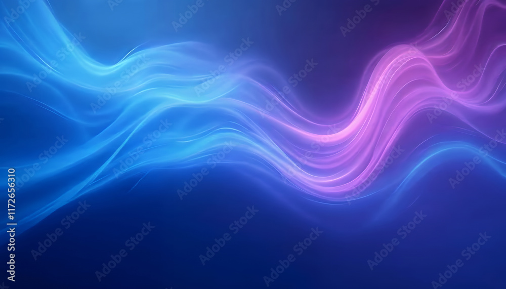 Fototapeta premium Abstract Light Waves in Blue and Pink Colors Creating a Dreamy Visual Experience