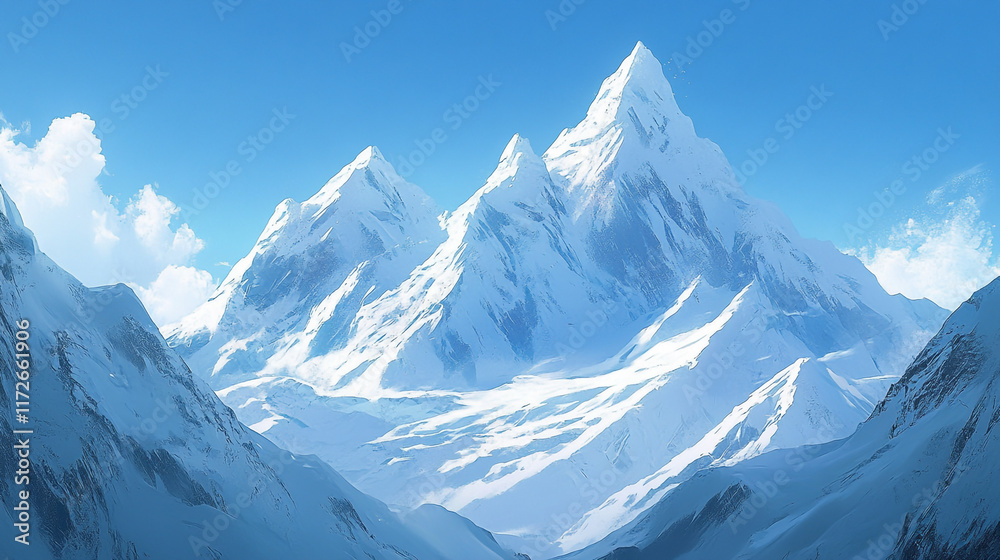 nice and fresh morning clear view of a natural snow covered mountains, snow covered surface with beautiful mountains, Winter season morning snow covered mountains under a clear sky. nice and fresh morning clear view of a natural snow covered mountains, snow covered surface with beautiful mountains, Winter season morning snow covered mountains under a clear sky.