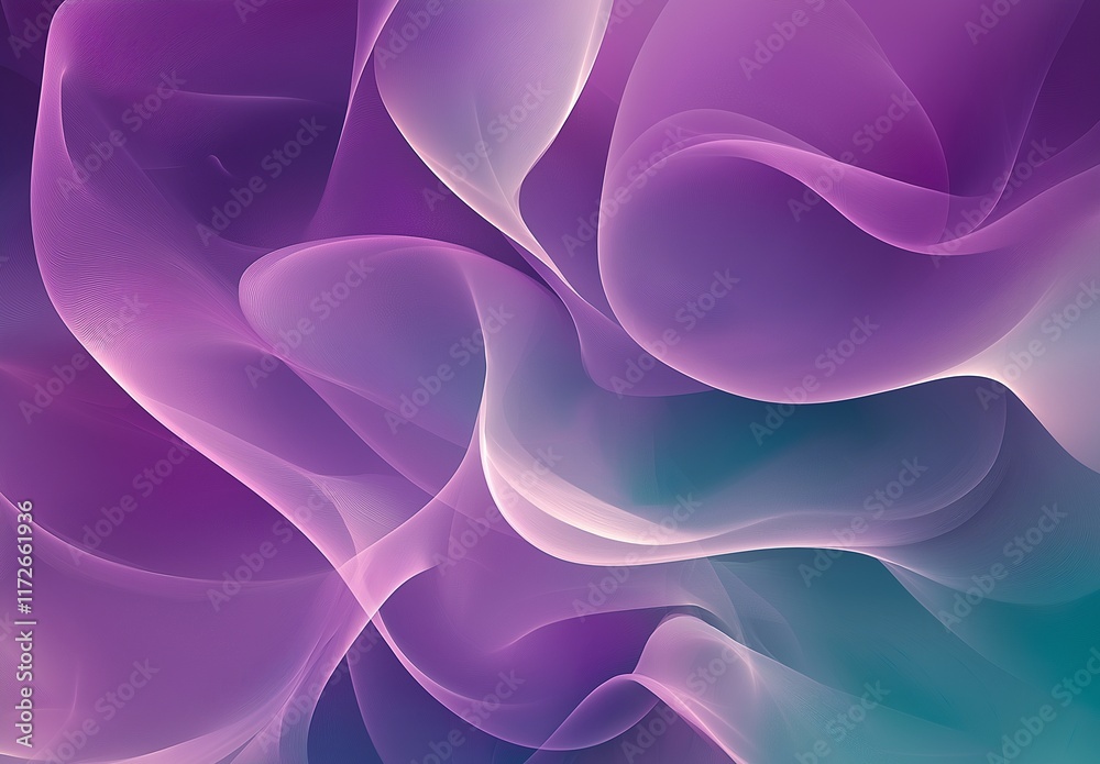 Obraz premium Purple and teal gradient background with abstract shapes.