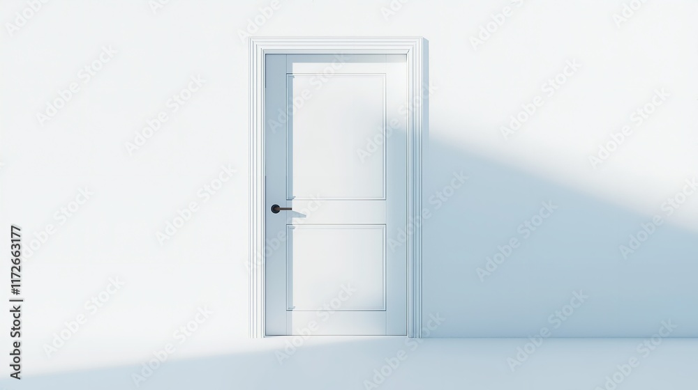 White Wooden Door with a Sleek and Minimalist Design White Wooden Door with a Sleek and Minimalist Design