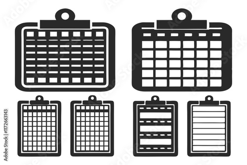 set of golf Scorecard silhouette vector illustration