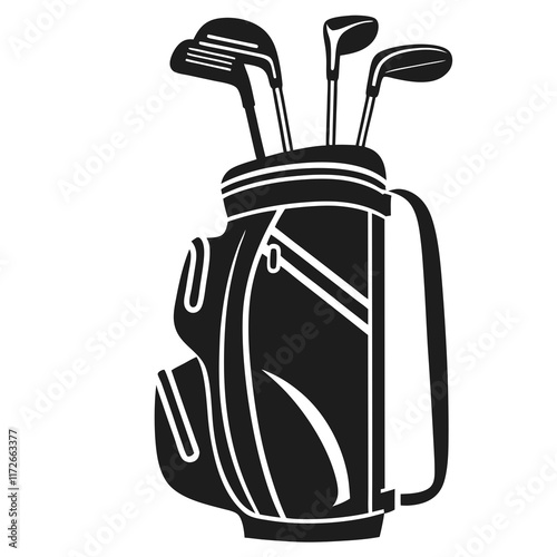 golf bag silhouette vector illustration