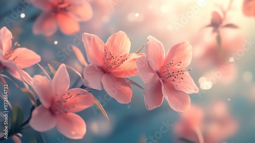 Enchanted Blossom: A Serene Portrait of Peach-Colored Flowers