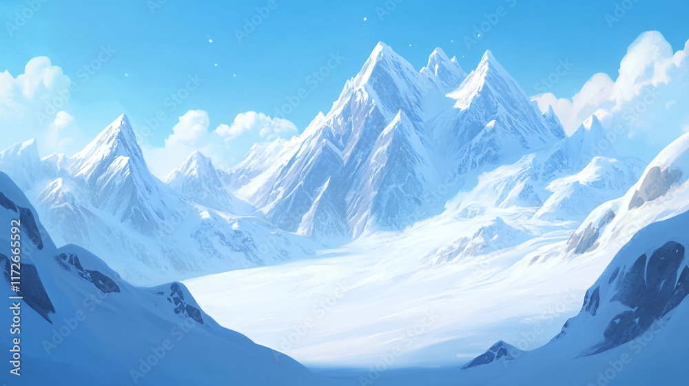 nice and fresh morning clear view of a natural snow covered mountains, snow covered surface with beautiful mountains, Winter season morning snow covered mountains under a clear sky. nice and fresh morning clear view of a natural snow covered mountains, snow covered surface with beautiful mountains, Winter season morning snow covered mountains under a clear sky.