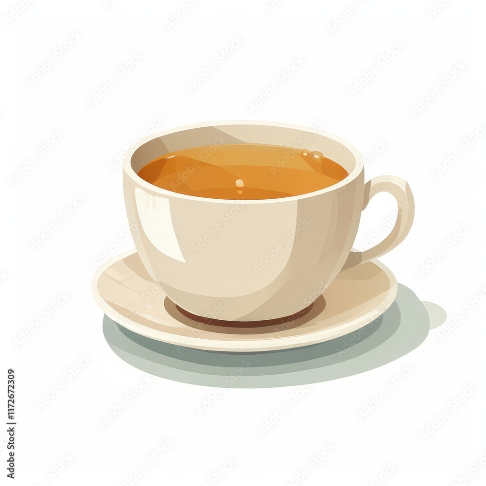 the AI Image Generator, Illustration of a Tea Cup on a Saucer for Hot Beverage Themes the AI Image Generator, Illustration of a Tea Cup on a Saucer for Hot Beverage Themes
