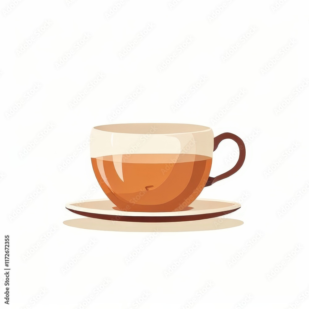 the AI Image Generator, Illustration of a Tea Cup on a Saucer for Hot Beverage Themes the AI Image Generator, Illustration of a Tea Cup on a Saucer for Hot Beverage Themes