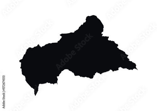 Central African Republic Map vector icon. Map of Central African Republic Black Silhouette.