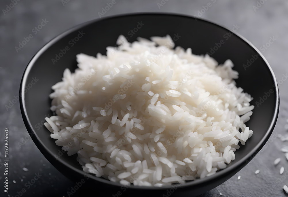 A close-up of a bowl filled with cooked white rice, showcasing its texture and grains. A close-up of a bowl filled with cooked white rice, showcasing its texture and grains.