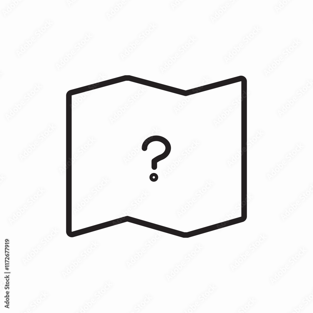 unknown place map question icon vector sign unknown place map question icon vector sign