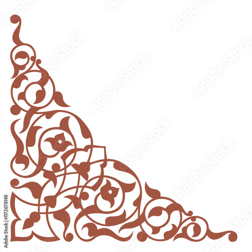 Vector illustration for Islamic frame border on corner of Arabic ornament frame. Suitable for use as frame borders, calligraphy, certificates, etc