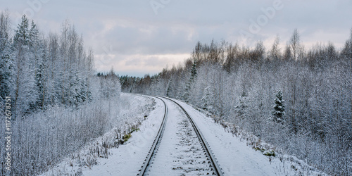 Finland. Train to Rovaniemi in Winter