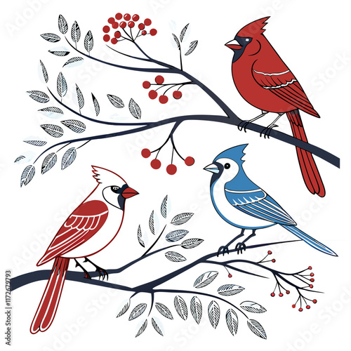 birds on a branch
