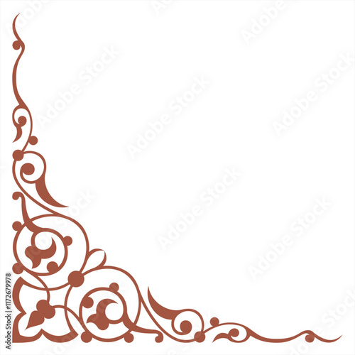 Vector illustration of Islamic frame corner border template, Arabic ornament. Suitable for use as frame borders, calligraphy, certificates