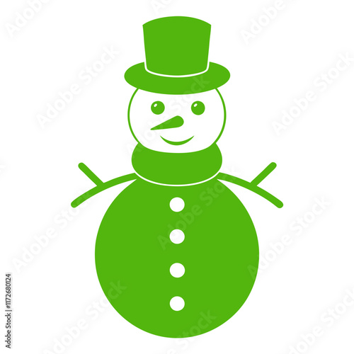 snowman with green hat