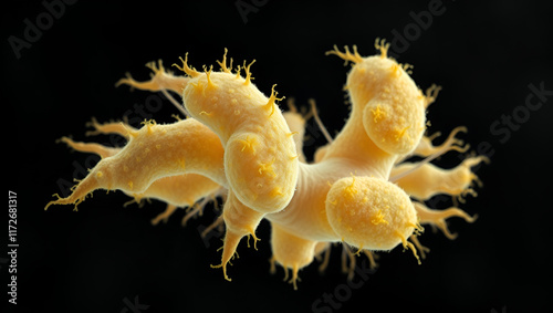 3d rendering of Sarcina, tetrad characteristic morphology and able to survive in extreme low pH environment. S. ventriculi and S. maxima within the genus Clostridium photo