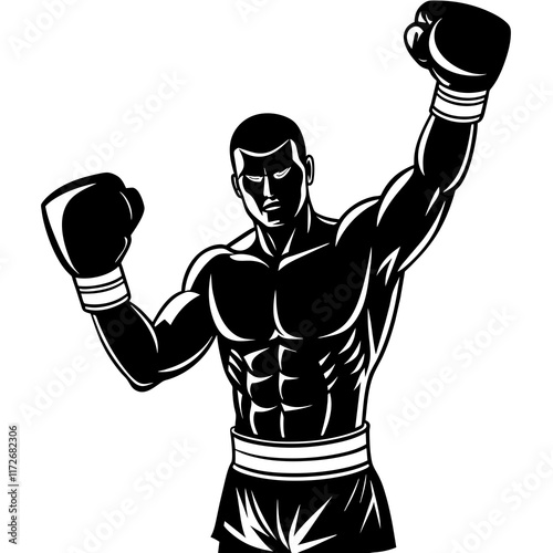 silhouette of a boxer