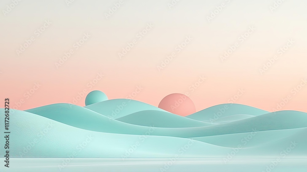 Minimal skies idea. Abstract landscape with rolling hills and soft pastel colors under a serene sky. Minimal skies idea. Abstract landscape with rolling hills and soft pastel colors under a serene sky.