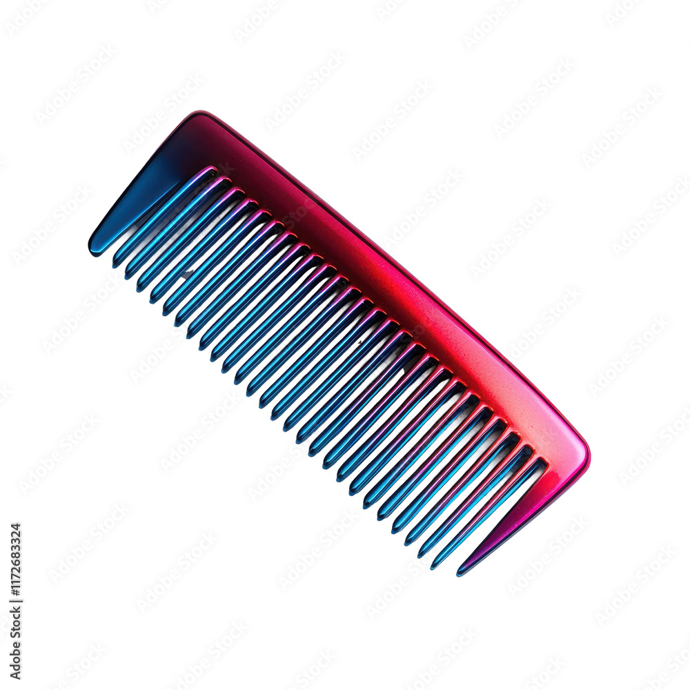 Dual-Toned Blue and Red Comb on White Background Dual-Toned Blue and Red Comb on White Background