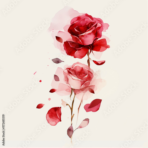 Elegant Roses and Falling Petals