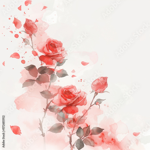 Elegant Roses and Falling Petals