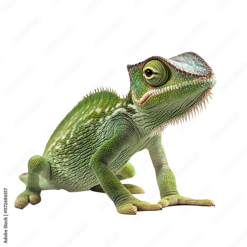 Fototapeta premium Chameleon full body isolated on a white background