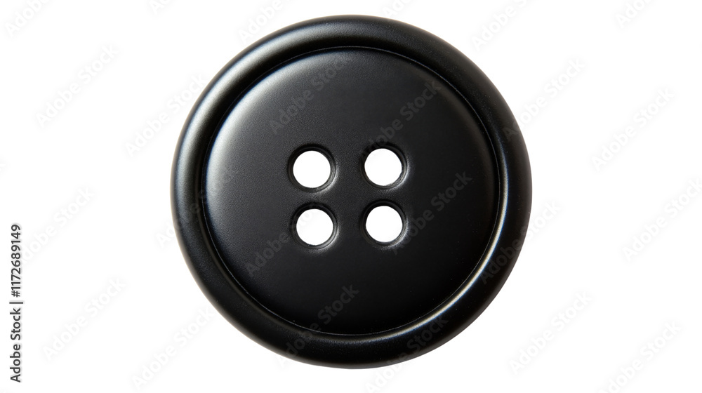 A single black button with a matte finish A single black button with a matte finish