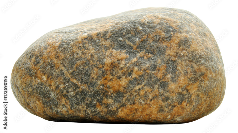 A smooth rounded stone, isolated on transparent background A smooth rounded stone, isolated on transparent background