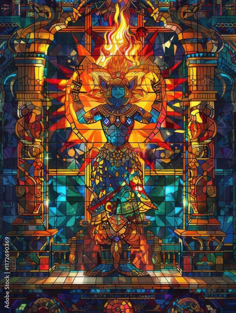 Obraz premium Vibrant Stained Glass Art Depiction